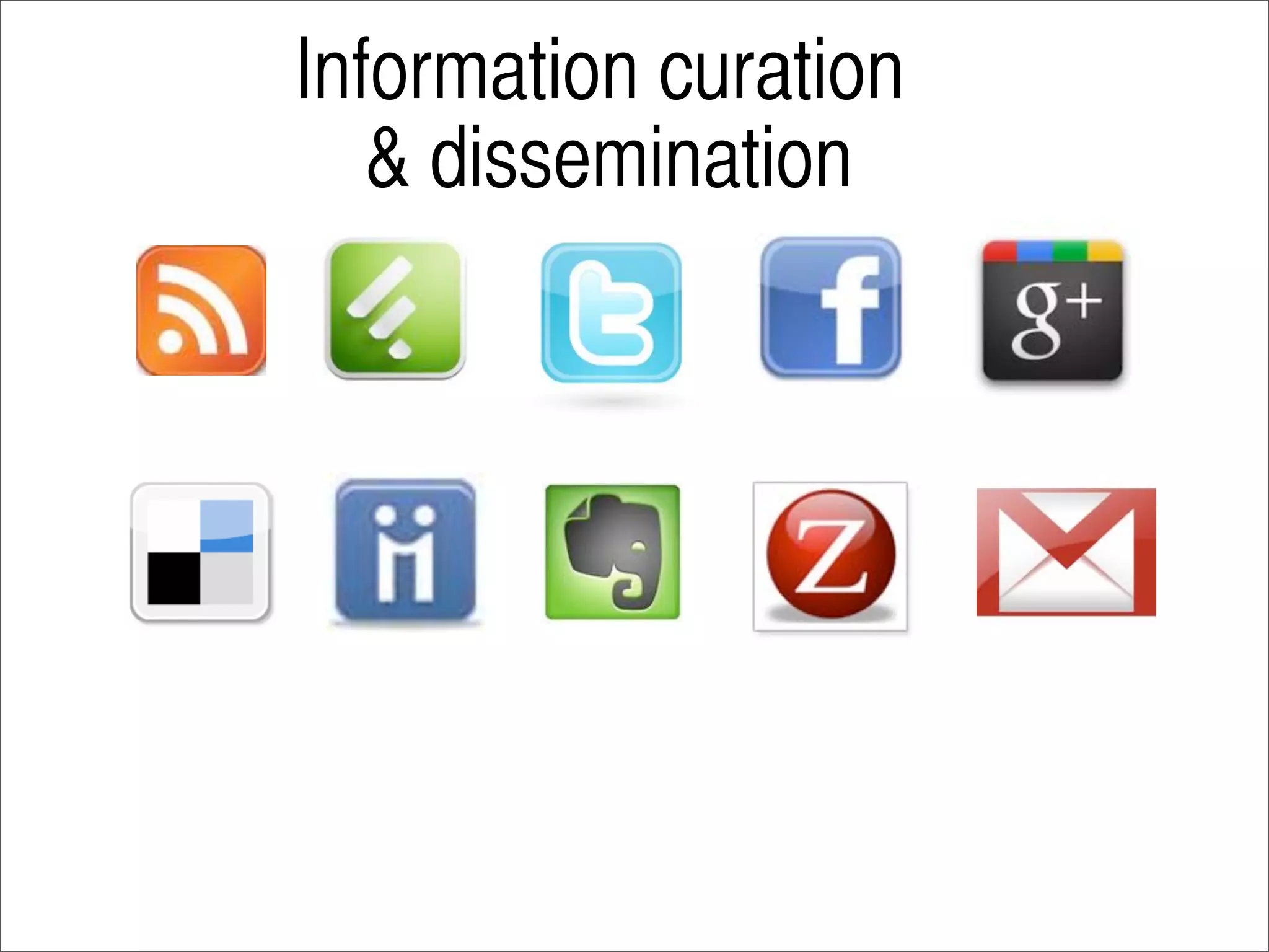 Information curation
   & dissemination
 