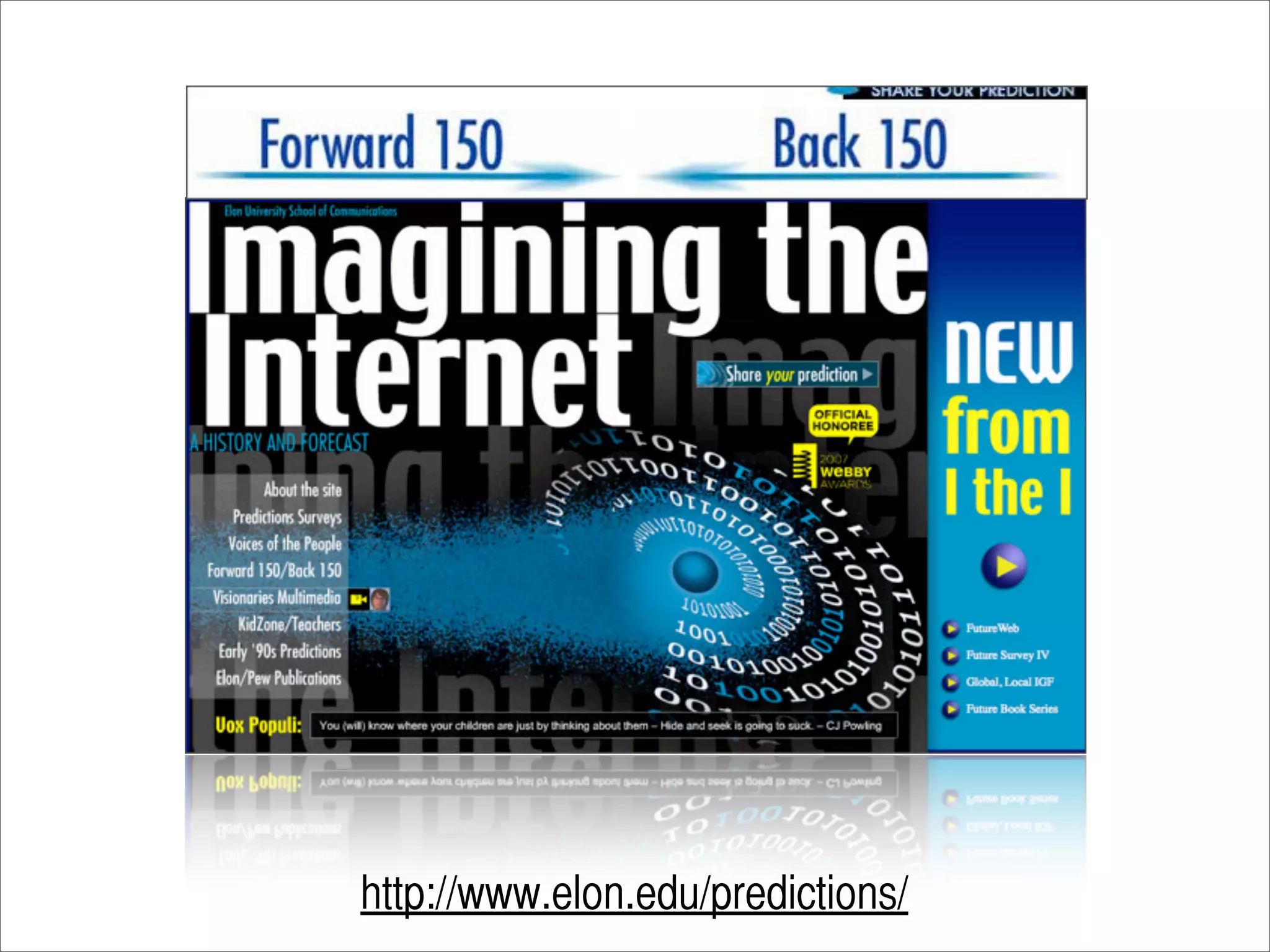http://www.elon.edu/predictions/
 