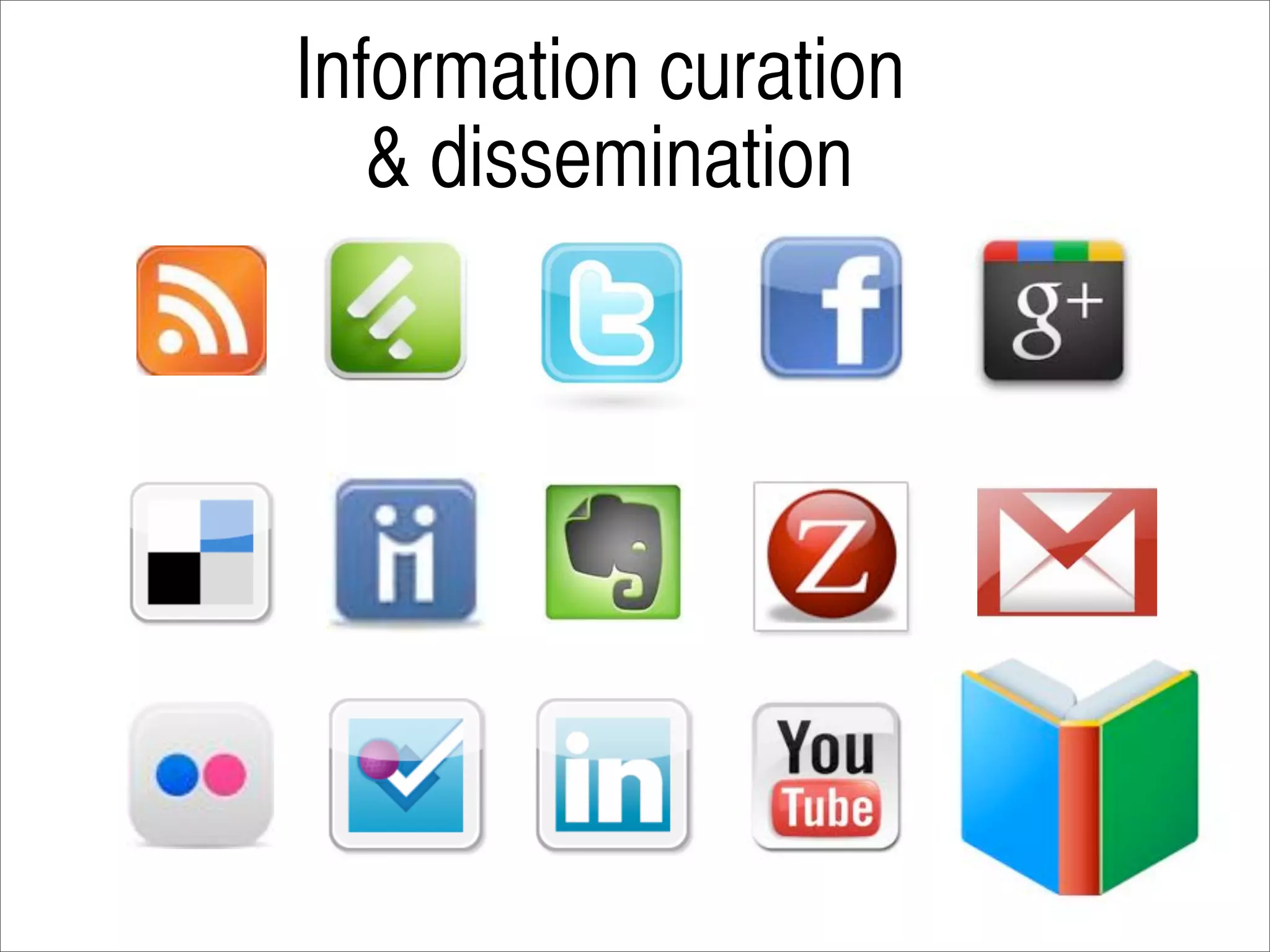Information curation
   & dissemination
 
