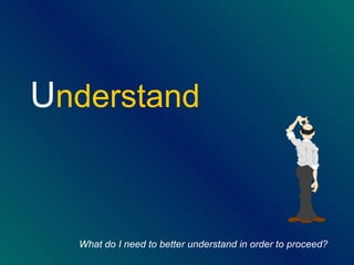 U nderstand   What do I need to better understand in order to proceed? 