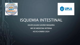 ISQUEMIA INTESTINAL
DAVID JULIAN GAVINO MAQUERA
MR DE MEDICINA INTERNA
HCVCA ENERO 2024
 