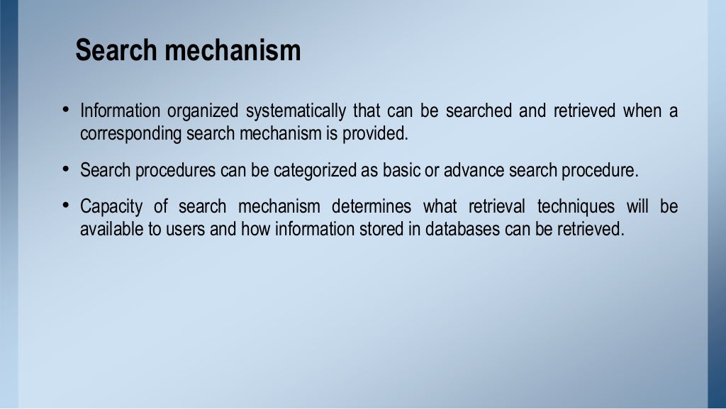 Information storage and retrieval