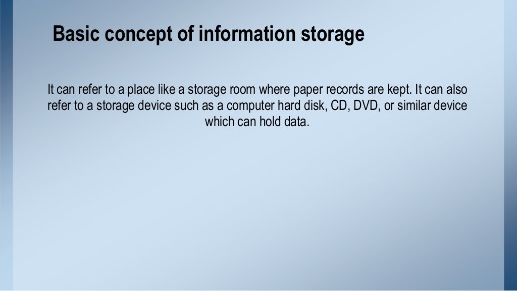 Information storage and retrieval