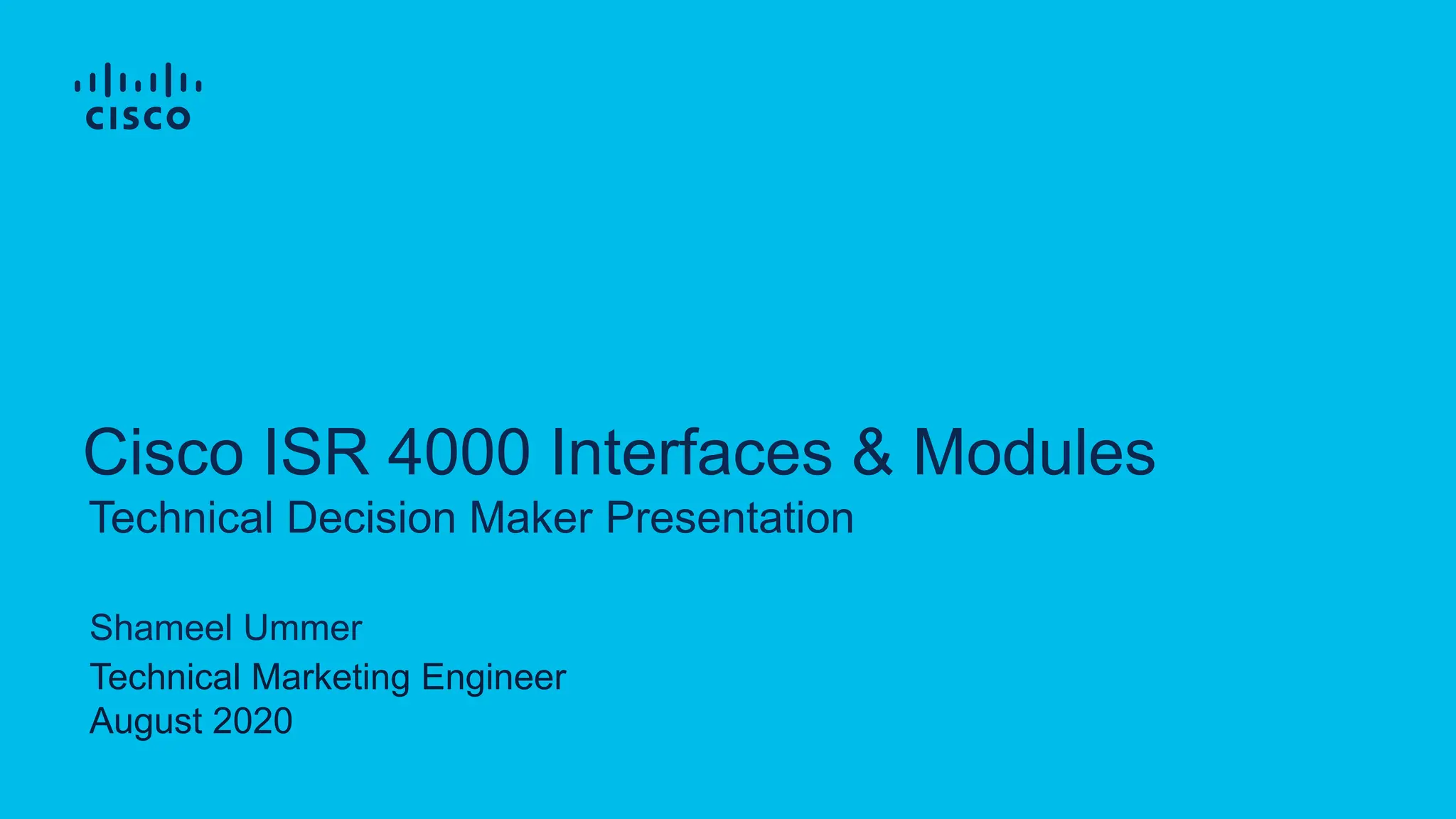 Cisco ISR 4000 Series Interfaces and Modules PPT