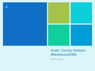 +

Israel: Country Analysis
#NewhouseIDSM
By Lisa Prywes

 