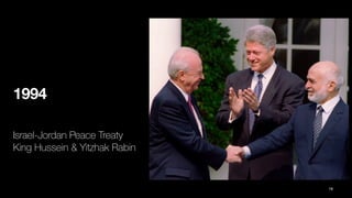 1994
Israel-Jordan Peace Treaty
King Hussein & Yitzhak Rabin
78
 