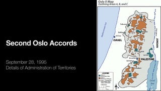 Second Oslo Accords
September 28, 1995
Details of Administration of Territories
98
 