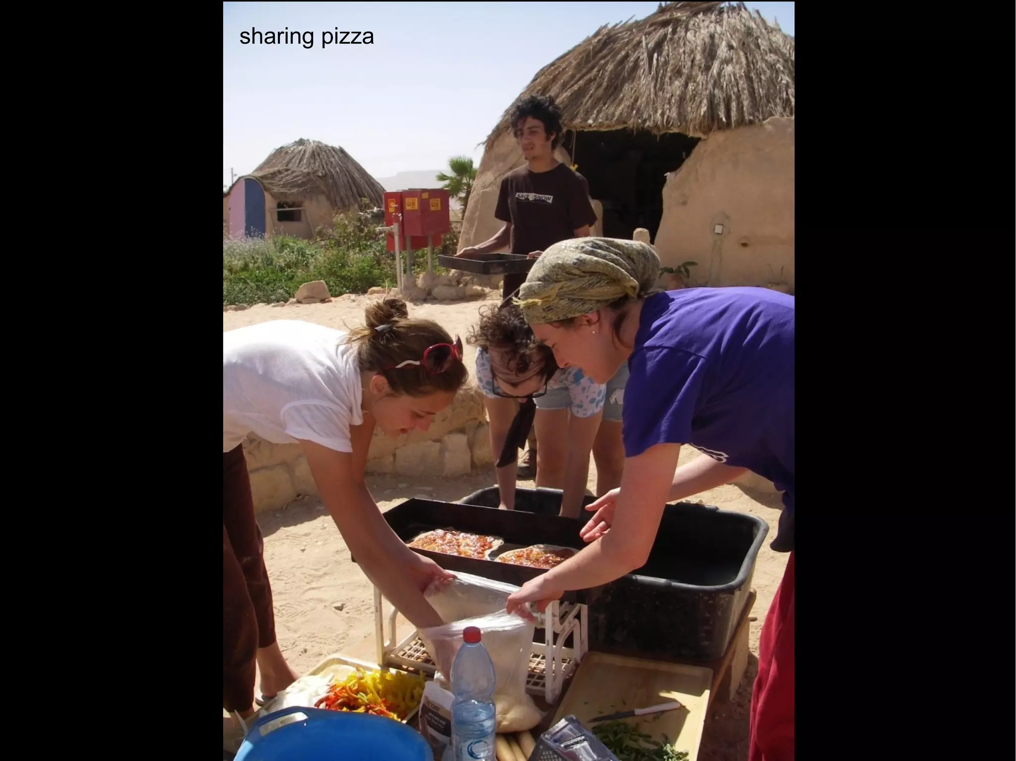 sharing pizza 