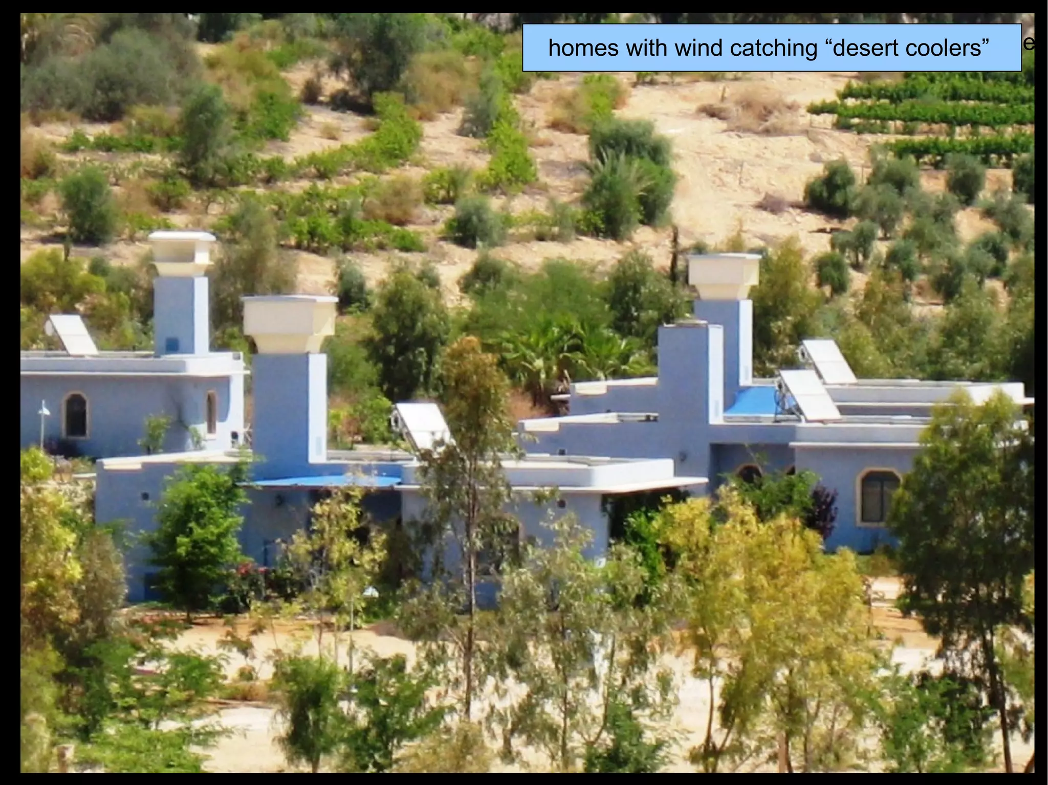wind catching “desert coolers” on  homes homes with wind catching “desert coolers”  