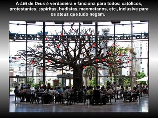 A   LEI  de Deus é verdadeira e funciona para todos: católicos, protestantes, espíritas, budistas, maometanos, etc., inclusive para os ateus que tudo negam. .  
