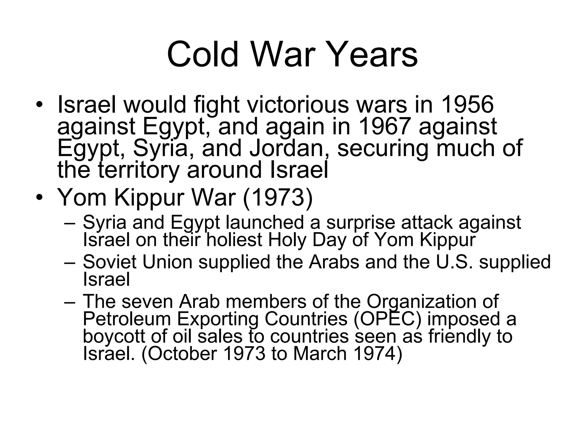 Arab-Israeli Conflict Summary and Brief History | PPT
