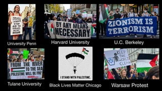 University Penn Harvard University U.C. Berkeley
Tulane University Warsaw Protest
Black Lives Matter Chicago
 
