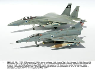 <ul><li>1982  - Kfir C2 + F-15A: 1/72 Academy F-15A is shown built as a 1982 vintage &quot;Baz&quot;. On February 13, 1981...