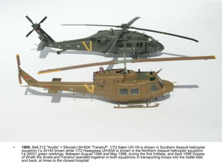 <ul><li>1995 - Bell 212 &quot;Anafa&quot; + Sikorski UH-60A &quot;Yanshuf&quot;: 1/72 Italeri UH-1N is shown in Southern A...