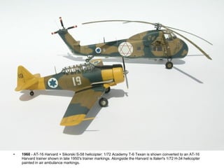 <ul><li>1960  - AT-16 Harvard + Sikorski S-58 helicopter: 1/72 Academy T-6 Texan is shown converted to an AT-16 Harvard tr...