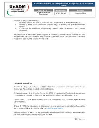 Curso Propedéutico para el Aprendizaje Autogestivo en un Ambiente
Virtual
Etapa 4: Eje 1 Nomenclatura Actividad
AVA y Herr...