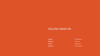 OmarMohout
omohout
@omohout
Omar-Mohout
FOLLOW OMAR ON
LinkedIn
Slideshare
Twitter
Facebook
 