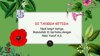 DI TANGGA KETIGA:
Naik langit ketiga.
Rasulullah ‫ﷺ‬ bertemu dengan
Nabi Yusuf A.S.
”
24
 