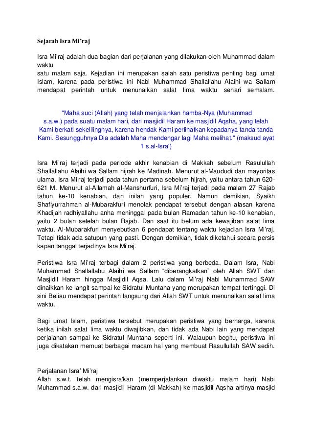 Contoh Biantara Isra Mi'raj Bahasa Sunda - 600 Tips