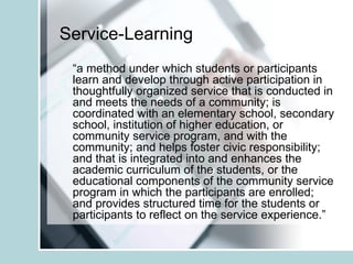 Service Learning in Dental and Dental Hygiene Education | PPT