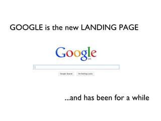 GOOGLE is the new LANDING PAGE




            ...and has been for a while
 