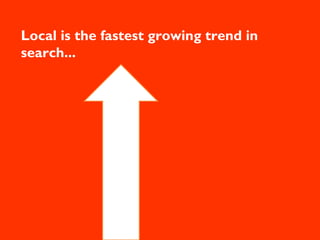 Local is the fastest growing trend in
search...
 