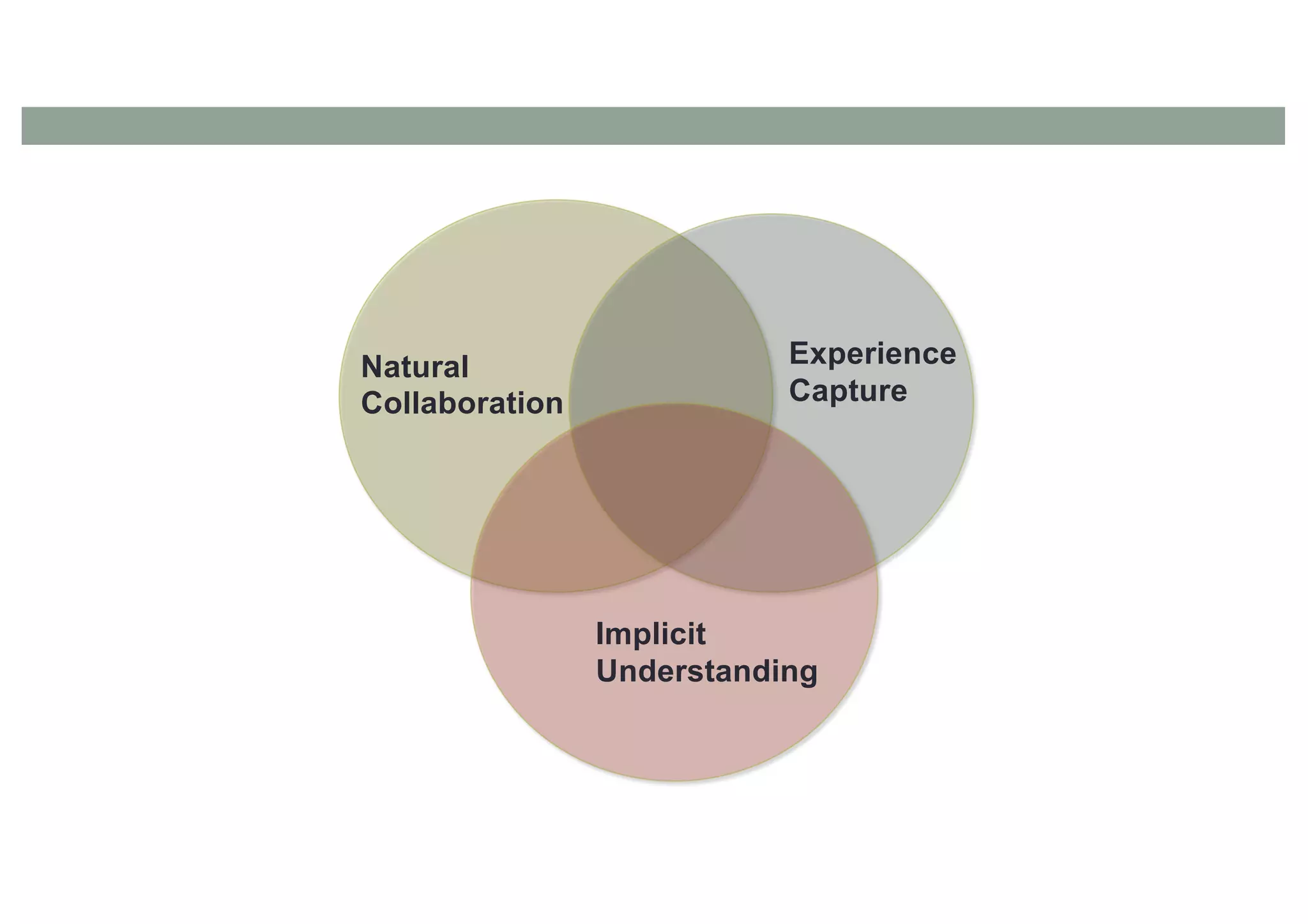 Natural
Collaboration
Implicit
Understanding
Experience
Capture
 