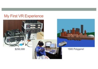 My First VR Experience
1500 Polygons!
$250,000
 