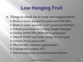 Penetration Testing as an auditing tool