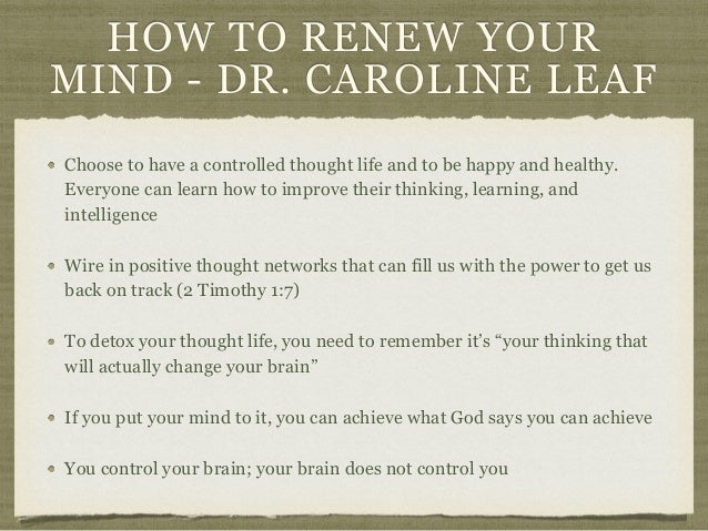 Mental Wholeness - The Process of Renewing Your Mind - Dr. S.O.S. - I…