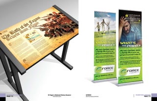Information point
EXHIBITION&SIGNAGE
PAGE112
St Fagan’s National History Museum EXHIBITION&SIGNAGE
PAGE113
GFORCE
Brand and pop-up banners
 