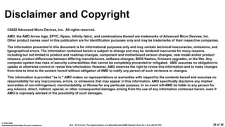 26.4: 3D V-Cache: The Implementation of a Hybrid-Bonded 64MB Stacked Cache for a 7nm x86-64 CPU
© 2022 IEEE
International Solid-State Circuits Conference 36 of 36
Disclaimer and Copyright
©2022 Advanced Micro Devices, Inc. All rights reserved.
AMD, the AMD Arrow logo, EPYC, Ryzen, Infinity fabric, and combinations thereof are trademarks of Advanced Micro Devices, Inc.
Other product names used in this publication are for identification purposes only and may be trademarks of their respective companies.
The information presented in this document is for informational purposes only and may contain technical inaccuracies, omissions, and
typographical errors. The information contained herein is subject to change and may be rendered inaccurate for many reasons,
including but not limited to product and roadmap changes, component and motherboard version changes, new model and/or product
releases, product differences between differing manufacturers, software changes, BIOS flashes, firmware upgrades, or the like. Any
computer system has risks of security vulnerabilities that cannot be completely prevented or mitigated. AMD assumes no obligation to
update or otherwise correct or revise this information. However, AMD reserves the right to revise this information and to make changes
from time to time to the content hereof without obligation of AMD to notify any person of such revisions or changes.
This information is provided "as is." AMD makes no representations or warranties with respect to the contents hereof and assumes no
responsibility for any inaccuracies, errors, or omissions that may appear in this information. AMD specifically disclaims any implied
warranties of non-infringement, merchantability, or fitness for any particular purpose. In no event will AMD be liable to any person for
any reliance, direct, indirect, special, or other consequential damages arising from the use of any information contained herein, even if
AMD is expressly advised of the possibility of such damages.
 