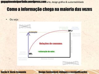 Como a informação chega na maioria das vezes
• Ou seja:

Seção 8: Sócio-Economia

Design Sustentável: diálogos e ressignificações

 