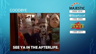 GOODBYE 2008-2018
1998-2009
1989-2017
 