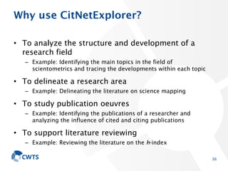VOSviewer and CitNetExplorer Tutorial | PDF