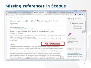 Missing references in Scopus
21
No references
 