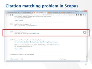 27
Citation matching problem in Scopus
 