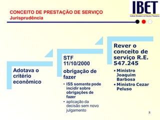 CONCEITO DE PRESTAÇÃO DE SERVIÇO Jurisprudência 