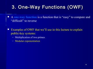 Modular Function Explain One Way Function Iss lecture 3 | PPT