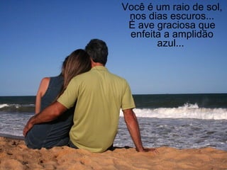 Você é um raio de sol, nos dias escuros... É ave graciosa que enfeita a amplidão azul...  