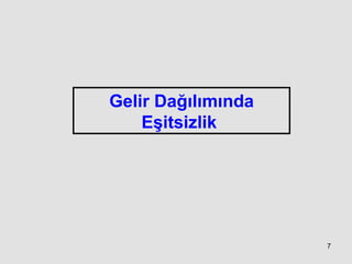 Gelir Dağılımında Eşitsizlik   