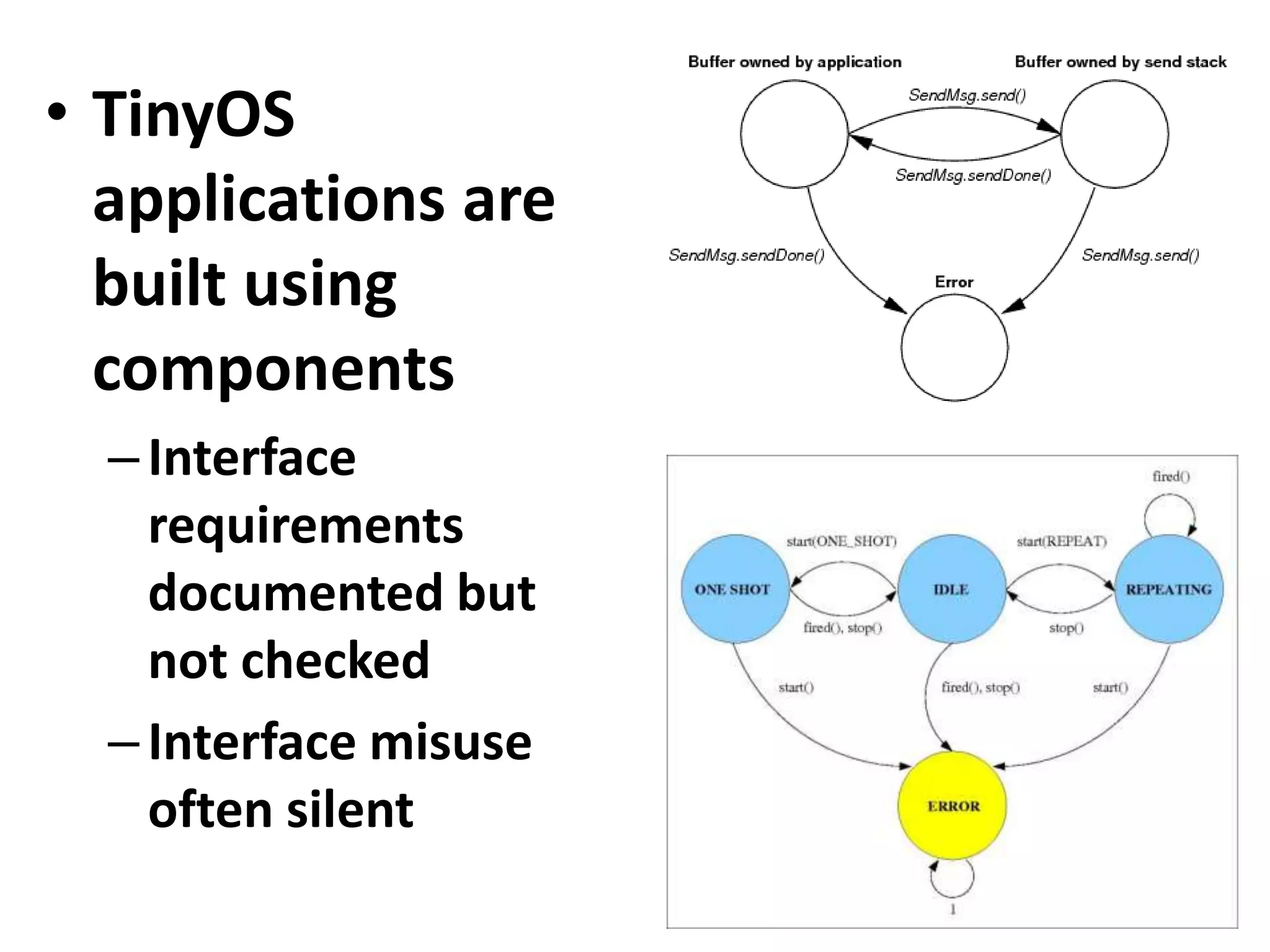 Eliminating Stack OverflowTesting is hardNeed to drive code to its WC stack depthInterrupt coincidences are rareApproach: Static analysis of compiled codeCan’t estimate stack depth of source39