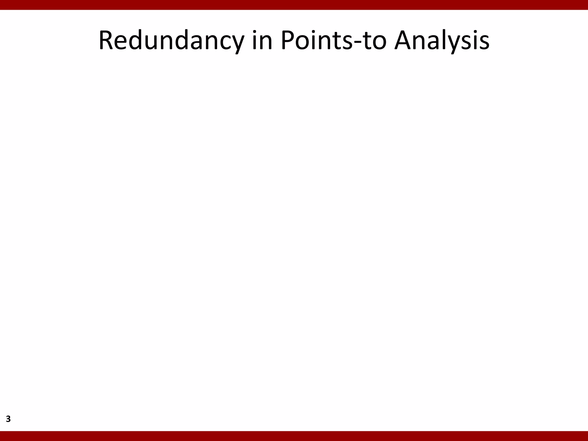 Redundancy in Points-to Analysis




3
 
