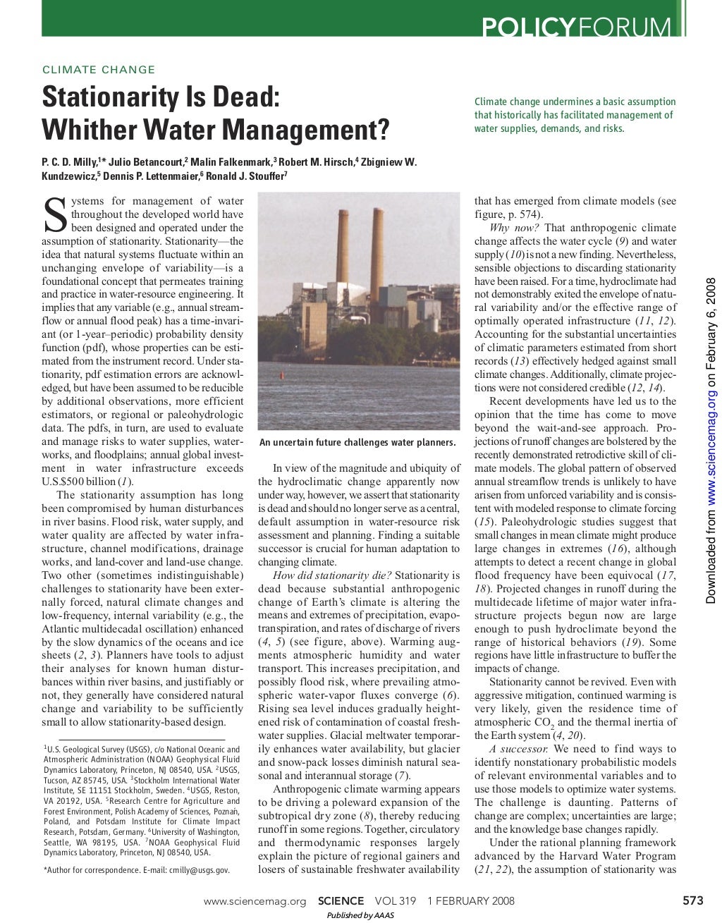 Is Stationarity Dead Whither Water Management