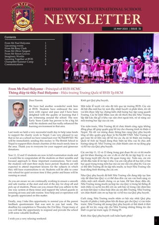 BVIS newsletter Issue 31, 2014 - 2015