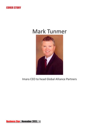 COVER STORY

Mark Tunmer

Imara CEO to head Global Alliance Partners

 