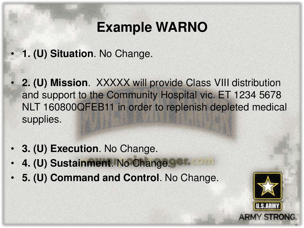Issue a WARNO
