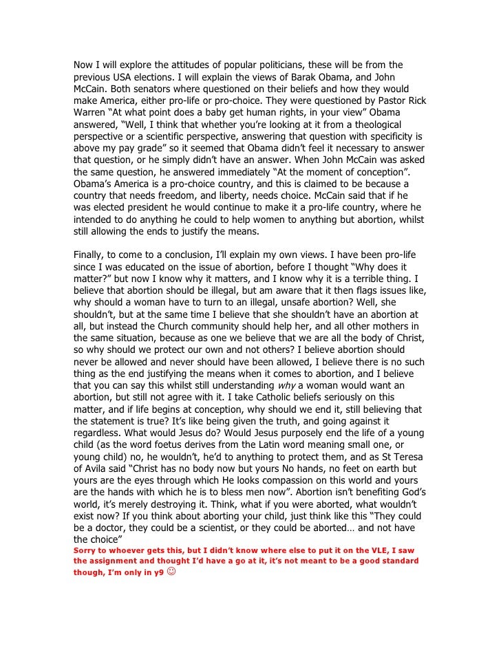 Abortion Pro-Choice - College Essay Examples abortion essays pro choice