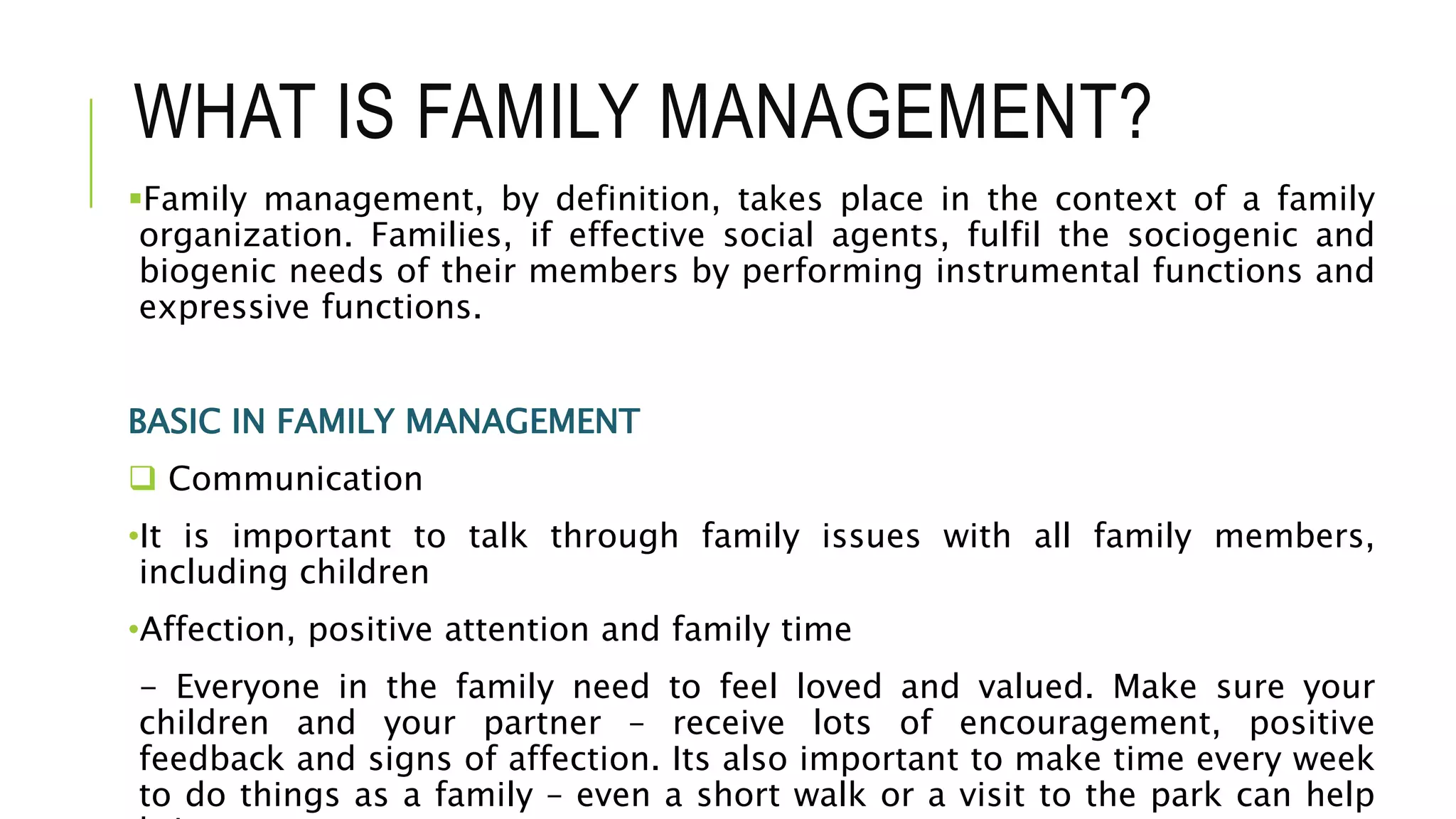 Issue of family management | PPTX