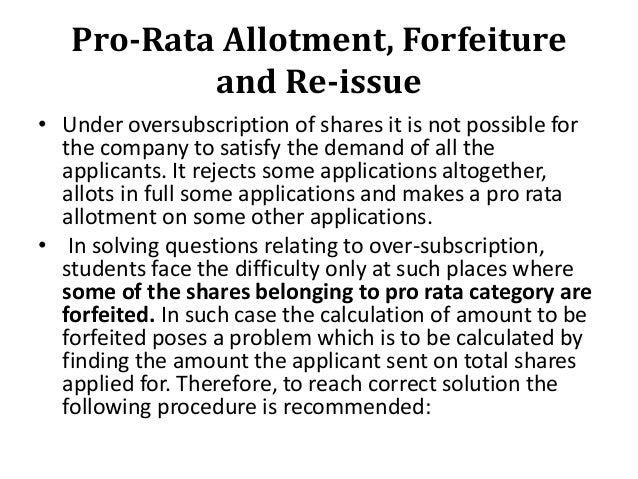 PRO RATA ALLOTMENT OF SHARES PDF PRO RATA ALLOTMENT OF SHARES PDF